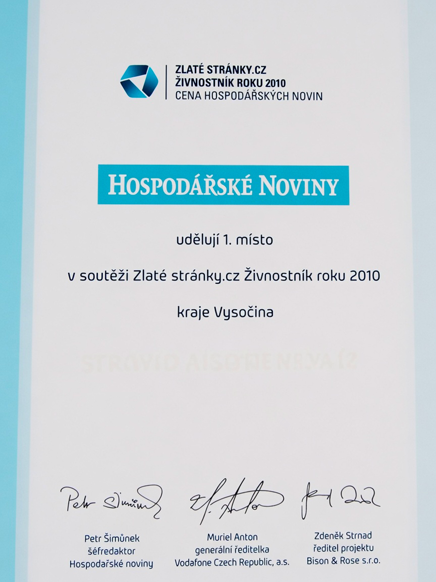 Ocenění naší firmy v anketách